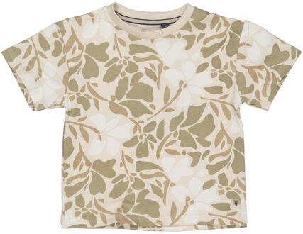 Jongens t-shirt - Mak - AOP bloemen wit - Maat 122