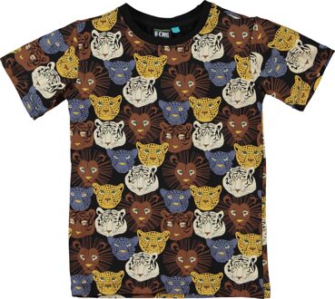 Jongens t-shirt pablo aop animals Zwart - 104/110