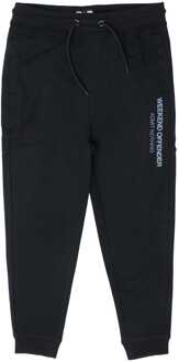 Jongens Weekend Offender Junior Hugo Joggingbroek Met Grote Woan Print in Zwart