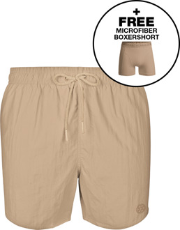 Jongens Zwembroek Beige + Gratis Microfiber boxershort