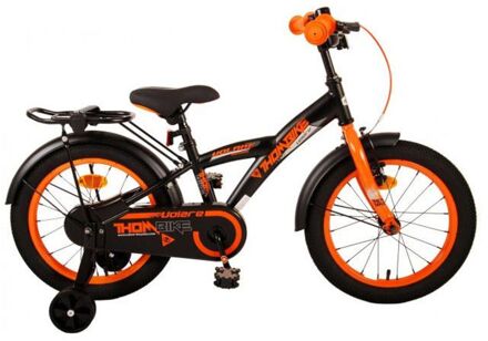 Jongensfiets Thombike 16 Inch 23 cm Jongens Terugtraprem Zwart/Oranje