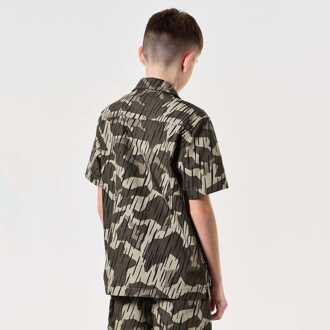 Jongensweekend Offender korte mouw Monuriki Rain Camo Resort Shirt in Groen - 10J / 140cm