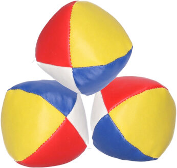 Jongleerbal - 3x - gekleurd - 6,5 cm - sport en spel ballen - circus artiest