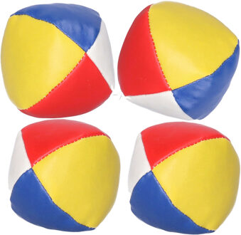 Jongleerbal - 4x - gekleurd - 6,5 cm - sport en spel ballen - circus artiest