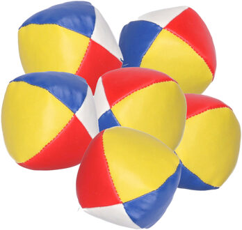 Jongleerbal - 6x - gekleurd - 6,5 cm - sport en spel ballen - circus artiest