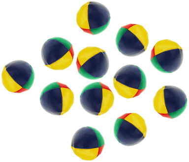 Jongleerballen - 12x - gekleurd - 6,5 cm - microgranulaat - beanbags