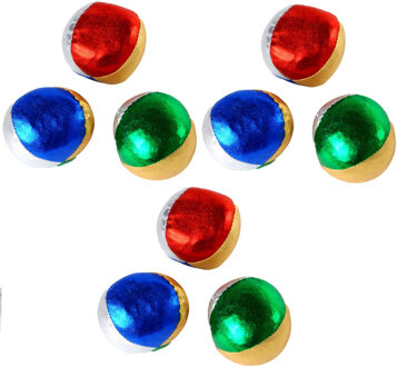 Jongleerballen - 9x - gekleurd metallic - 6 cm - jongleren - ballen gooien - speelgoed