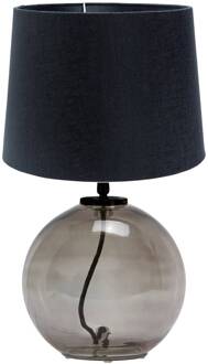 Jonna tafellamp Ø 25 cm rookglas/zwart zwart, rookgrijs-transparant