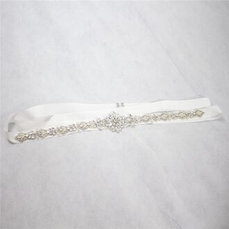 Jonnafe Bridal Kristal Trouwjurk Sjerp En Riem Zilver Kleur Parels Accessoires Vrouwen Tailleband ivoor lint