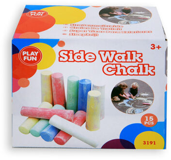 jonotoys 15x Gekleurd stoepkrijt in doosje 10 cm