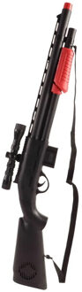 jonotoys Politie/Cowboy speelgoed geweer - kind en volwassenen - verkleed rollenspel - plastic - 68 cm Zwart