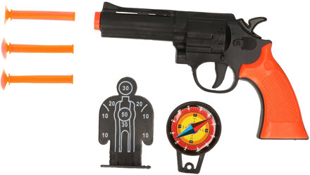 jonotoys Politie speelgoed set pistool - met accessoires - verkleed rollenspel - plastic - 15 cm - kind Multi