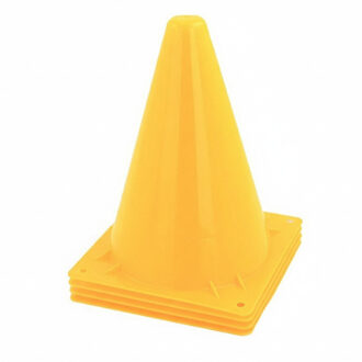jonotoys Sport/voetbal training pionnen - Set van 4x st - geel - 20 cm - Sport - Veldsporten