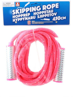 jonotoys Springtouw speelgoed met glitters - roze - 450 cm - buitenspeelgoed
