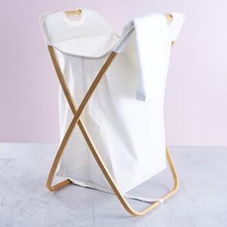 Joost staande wasmand - Hout - Wit