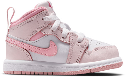 Jordan 1 Mid Babyschoenen - Roze - Maat 22 - Leer Pink