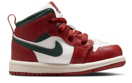 Jordan 1 Mid Babyschoenen - Wit - Maat 26 - Leer White