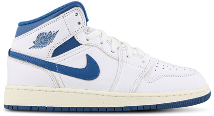 Jordan 1 Mid Kindersneakers - Wit - Maat 37.5 - Textil, Leer White