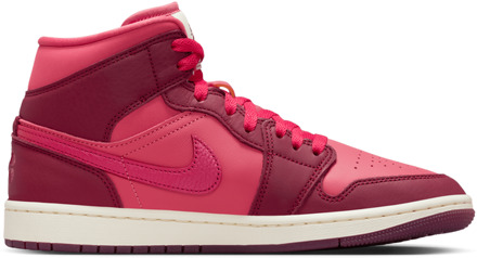 Jordan 1 Mid Sneakers Dames - Rood - Maat 38.5 - Mesh/Synthetisch Red