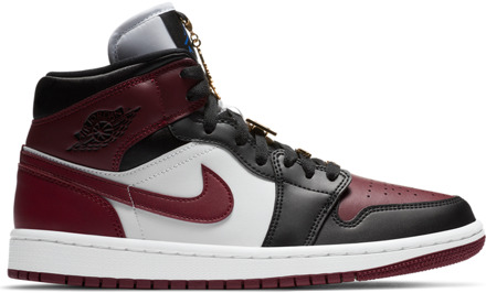 Jordan 1 Mid Sneakers Dames - Zwart - Maat 35.5 - Leer, Synthetisch Black