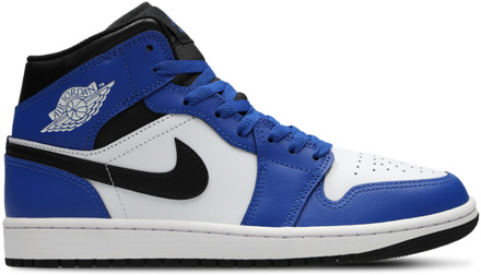 Jordan 1 Mid Sneakers Heren - Blauw - Maat 40 - Leer, Synthetisch Blue