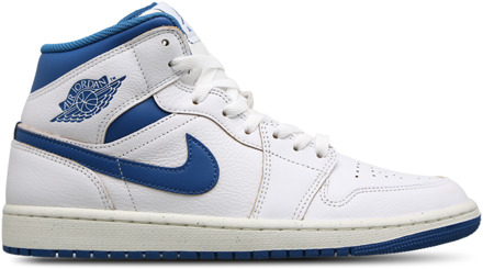 Jordan 1 Mid Sneakers Heren - Wit - Maat 40 - Leer, Synthetisch White