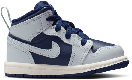 Jordan Aj1 Mid Babyschoenen - Blauw - Maat 23.5 - Leer Blue