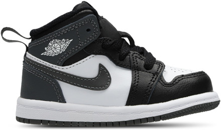 Jordan Aj1 Mid Babyschoenen - Zwart - Maat 19.5 - Leer Black
