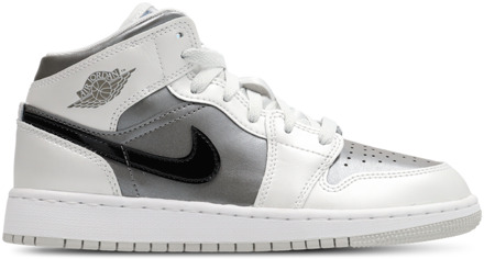 Jordan Aj1 Mid Kindersneakers - Grijs - Maat 36.5 - Leer Grey