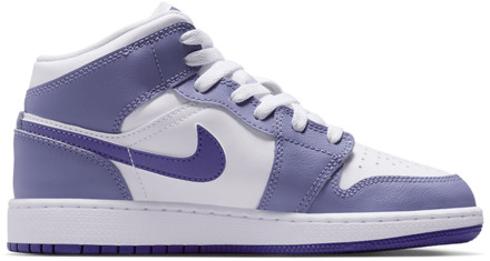 Jordan Aj1 Mid Kindersneakers - Paars - Maat 39 - Mesh/Synthetisch Purple