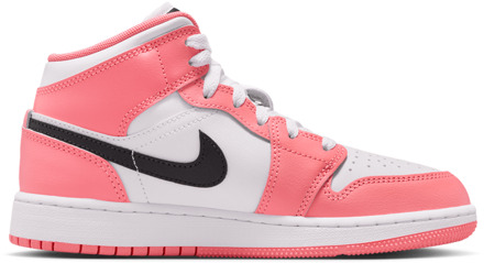 Jordan Aj1 Mid Kindersneakers - Rood - Maat 36.5 - Mesh/Synthetisch Red
