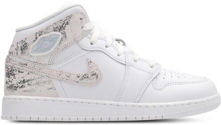 Jordan Aj1 Mid Kindersneakers - Wit - Maat 38.5 - Leer White