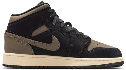 Jordan Aj1 Mid Kindersneakers - Zwart - Maat 38.5 - Mesh/Synthetisch Black