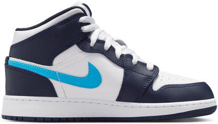 Jordan Aj1 Mid Kindersneakers - Zwart - Maat 39 - Mesh/Synthetisch Black