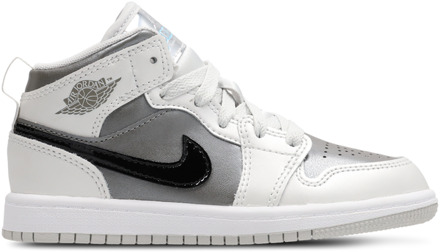 Jordan Aj1 Mid Peuterschoenen - Grijs - Maat 35 - Leer Grey