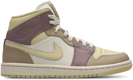 Jordan Aj1 Mid Sneakers Dames - Beige - Maat 36.5 - Leer