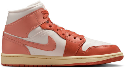Jordan Aj1 Mid Sneakers Dames - Beige - Maat 37.5 - Leer