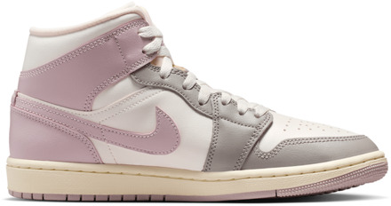 Jordan Aj1 Mid Sneakers Dames - Wit - Maat 36.5 - Mesh/Synthetisch White