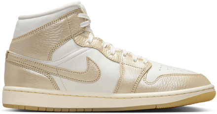 Jordan Aj1 Mid Sneakers Dames - Wit - Maat 38.5 - Mesh/Synthetisch White