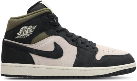 Jordan Aj1 Mid Sneakers Heren - Beige - Maat 42.5 - Leer, Synthetisch