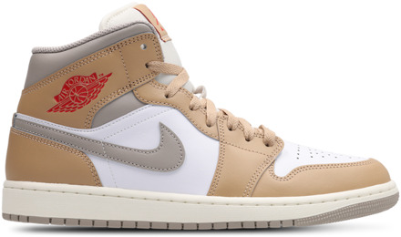 Jordan Aj1 Mid Sneakers Heren - Bruin - Maat 42.5 - Leer, Synthetisch Brown
