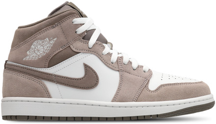 Jordan Aj1 Mid Sneakers Heren - Bruin - Maat 43 - Leer, Synthetisch Brown