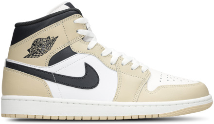 Jordan Aj1 Mid Sneakers Heren - Wit - Maat 40 - Leer, Synthetisch White