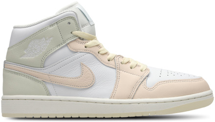 Jordan Aj1 Mid Sneakers Heren - Wit - Maat 40 - Leer, Synthetisch White