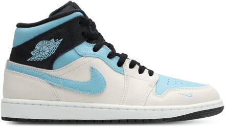 Jordan Aj1 Mid Sneakers Heren - Wit - Maat 41 - Leer, Synthetisch White