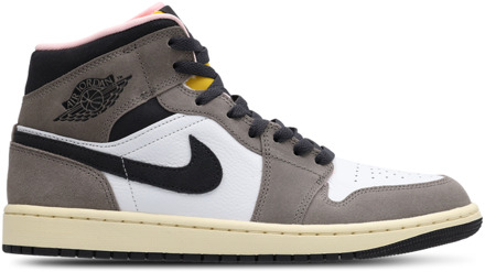 Jordan Aj1 Mid Sneakers Heren - Wit - Maat 44.5 - Leer, Synthetisch White