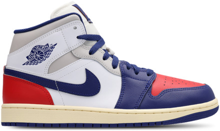 Jordan Aj1 Mid Sneakers Heren - Wit - Maat 44.5 - Leer, Synthetisch White