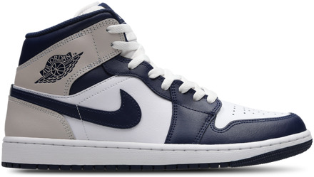 Jordan Aj1 Mid Sneakers Heren - Wit - Maat 46 - Leer, Synthetisch White