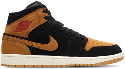 Jordan Aj1 Mid Sneakers Heren - Zwart - Maat 41 - Leer, Synthetisch Black