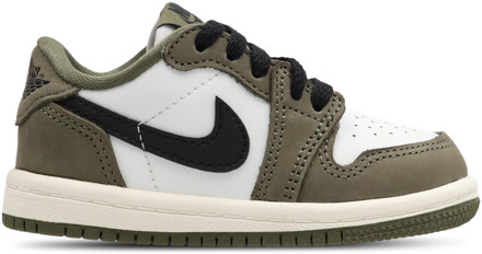 Jordan Aj1 Retro Low Og Babyschoenen - Olijf - Maat 22 - Synthetisch, Leer Olive